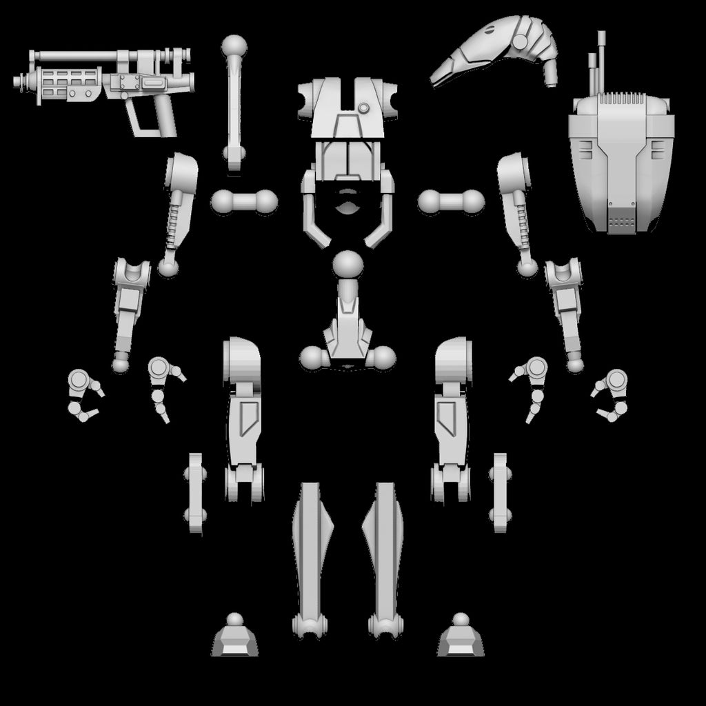 Battle Bot Articulated Figure Digital 3D files
