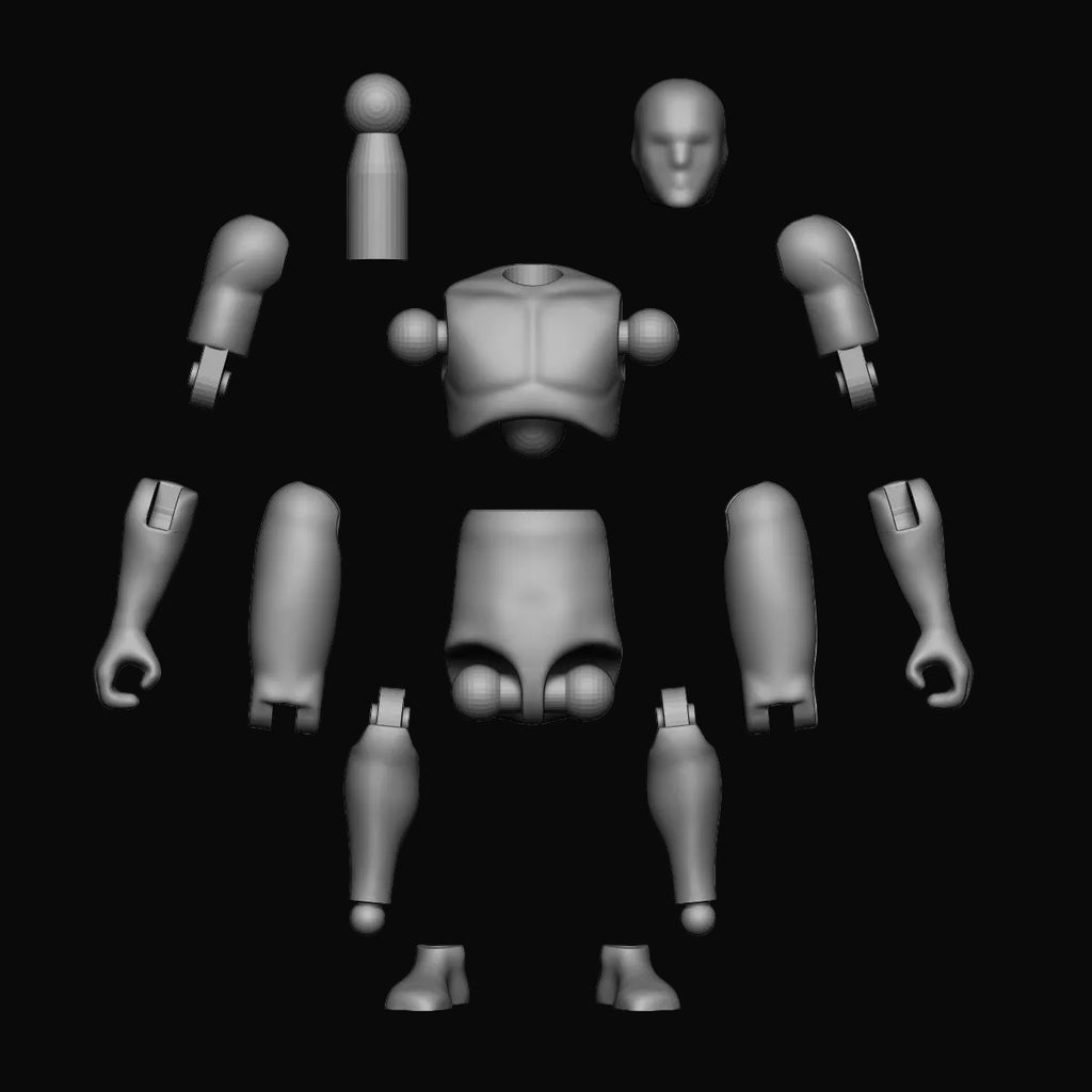 Blank Figure 1" Micro Articulation Digital 3D files