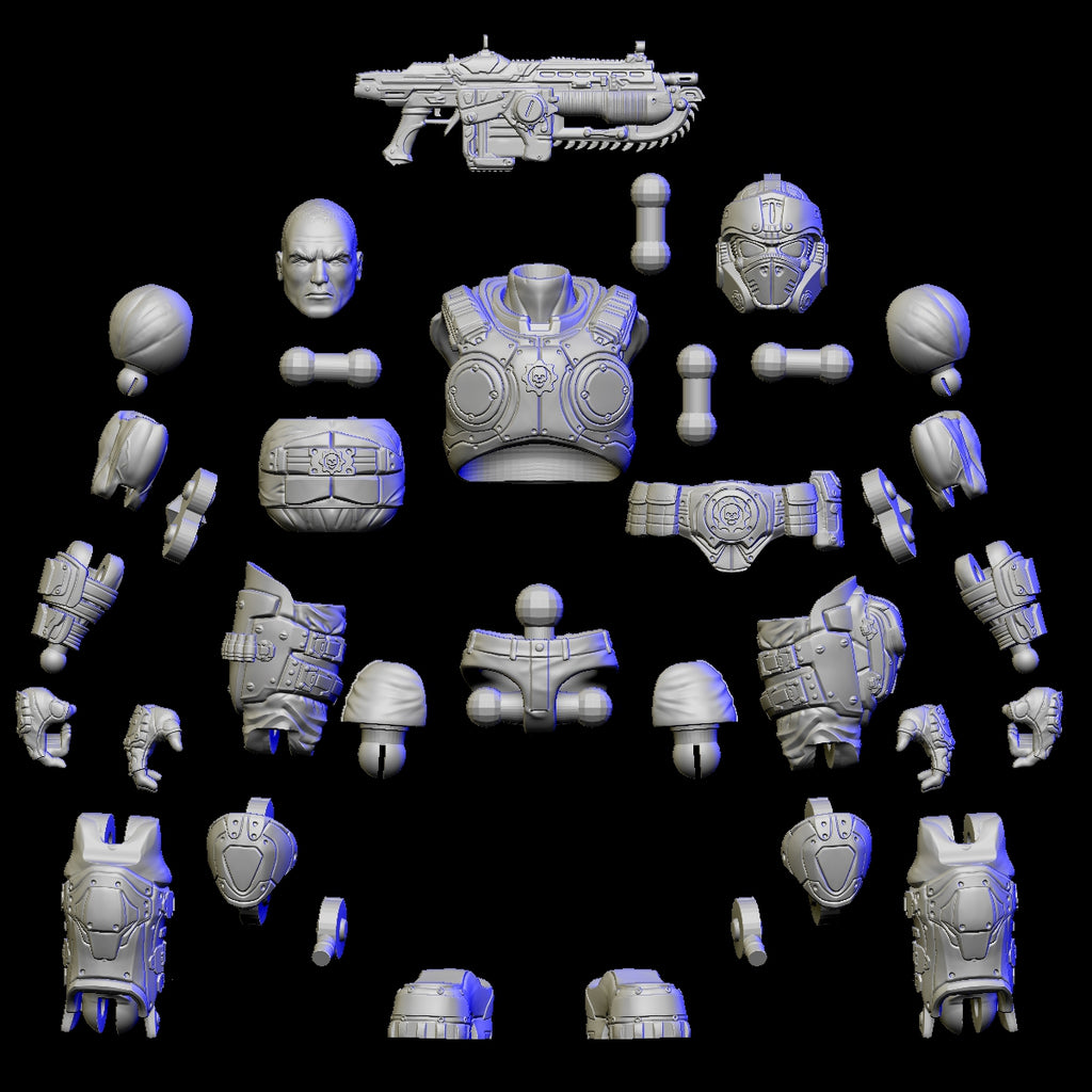 Clayton COG soldier Articulated figure 3D file