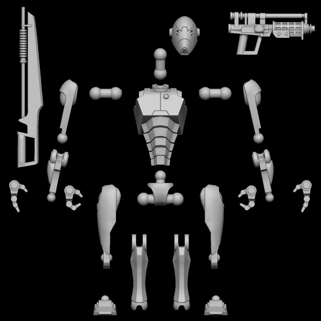 Commando Bot Articulated Figure Digital 3D files