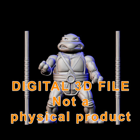 Turtle with staffs "BB" 3D model digital download