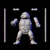 Turtle with staffs "BB" 3D printed figure