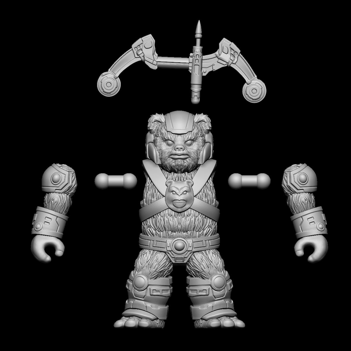 Mini Battle Bear 3D model digital download