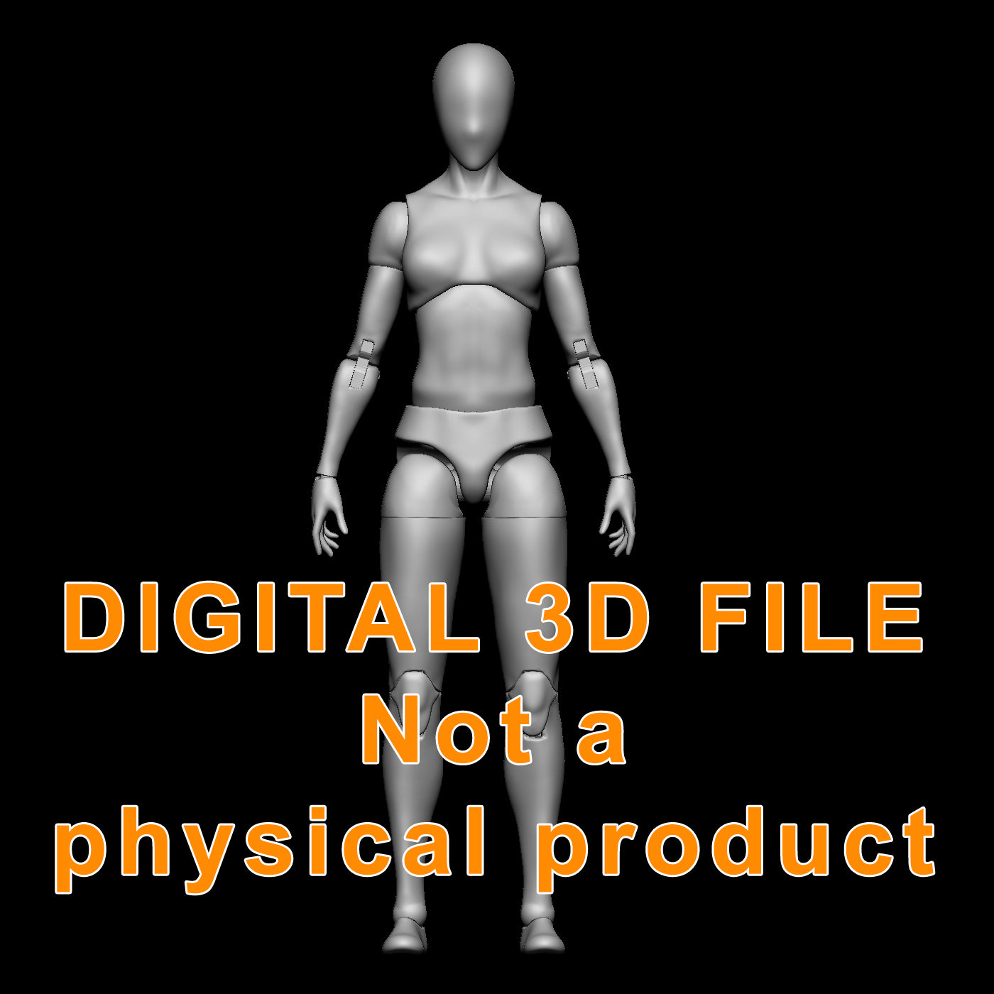 Female Slim Blank Articulated Figure Digital 3D files 1/12 scale