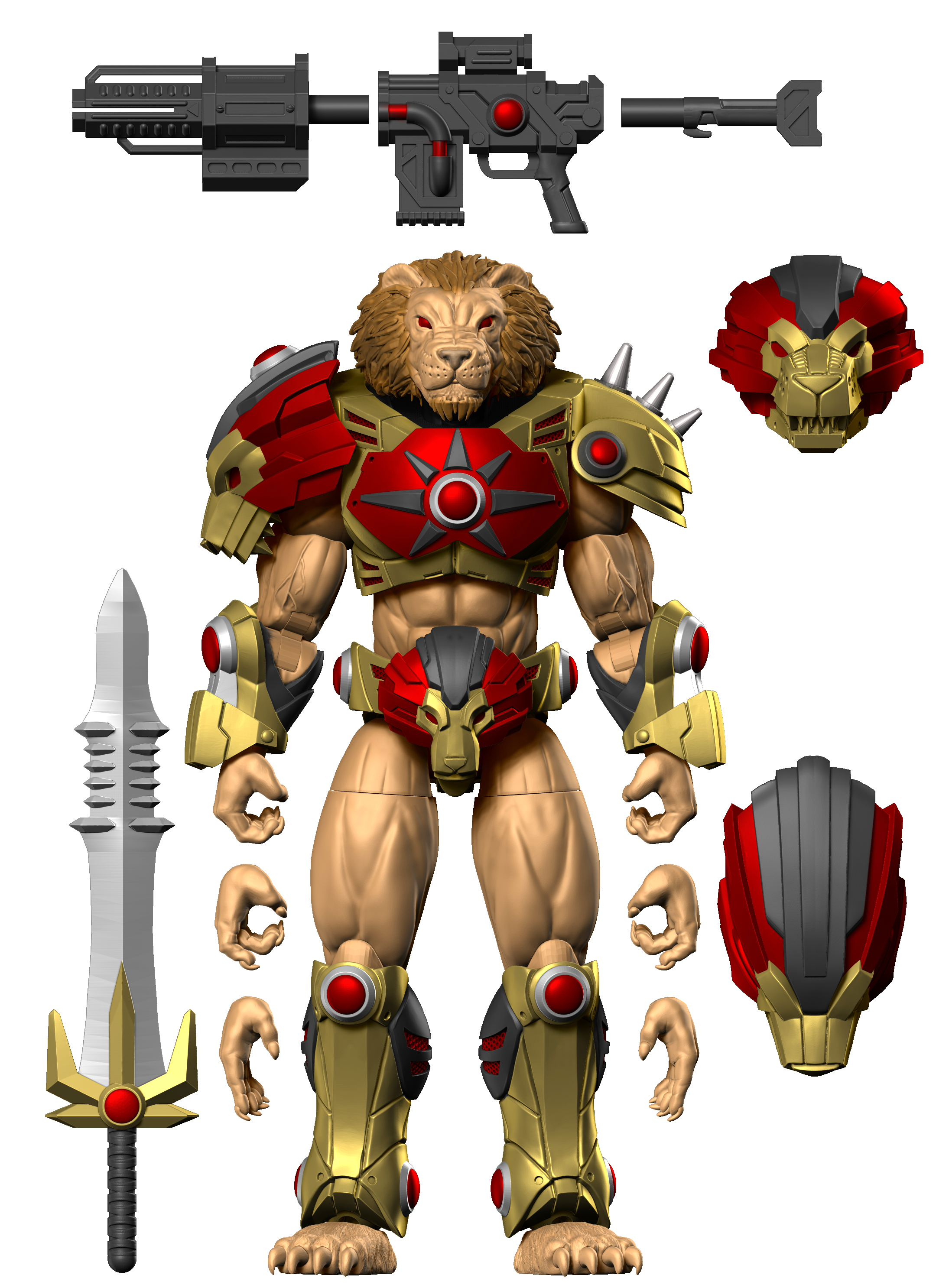 6.5" Virelion Lion Combat Creatures Action Figure