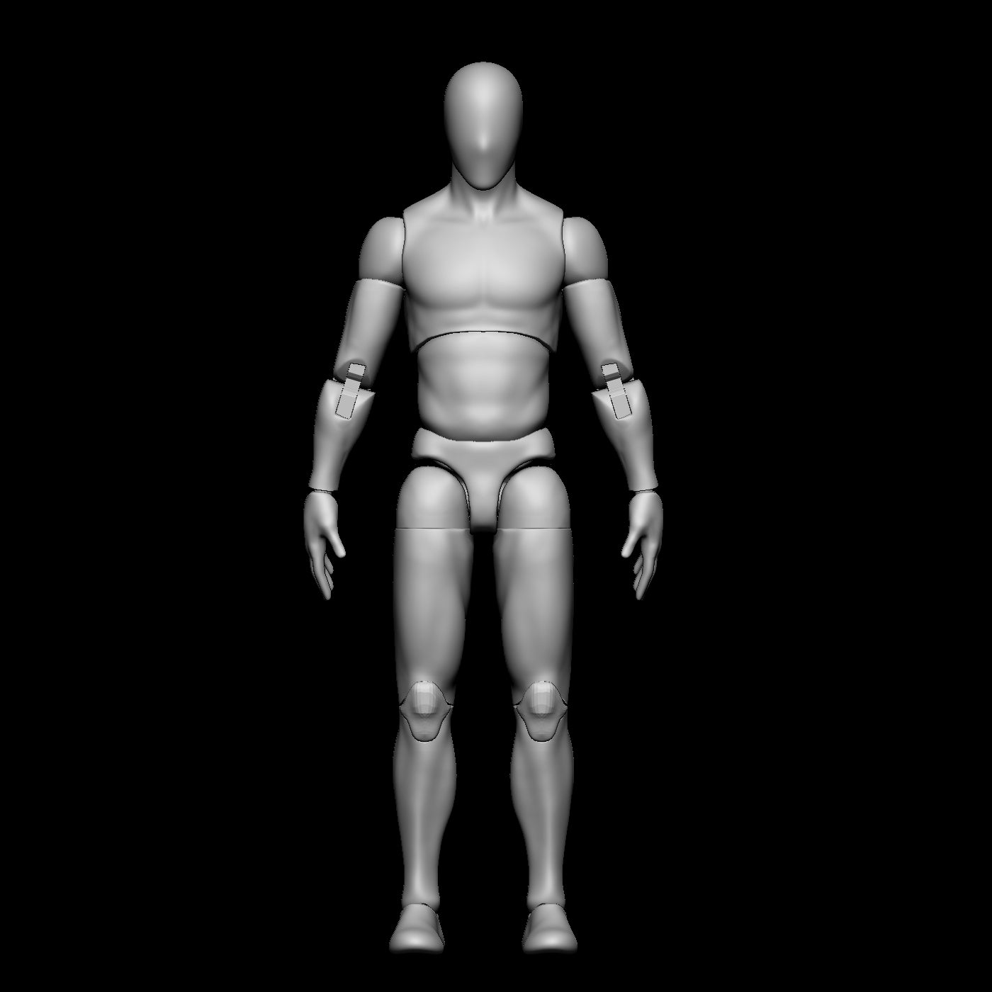Male Slim Blank Articulated Figure Digital 3D files 1/12 scale