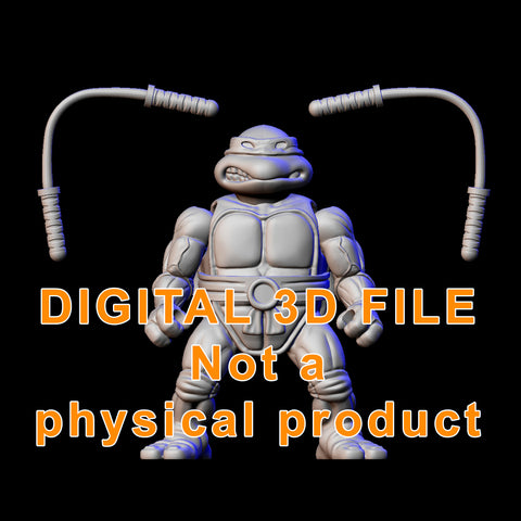Turtle with nunchucks "BB" 3D model digital download