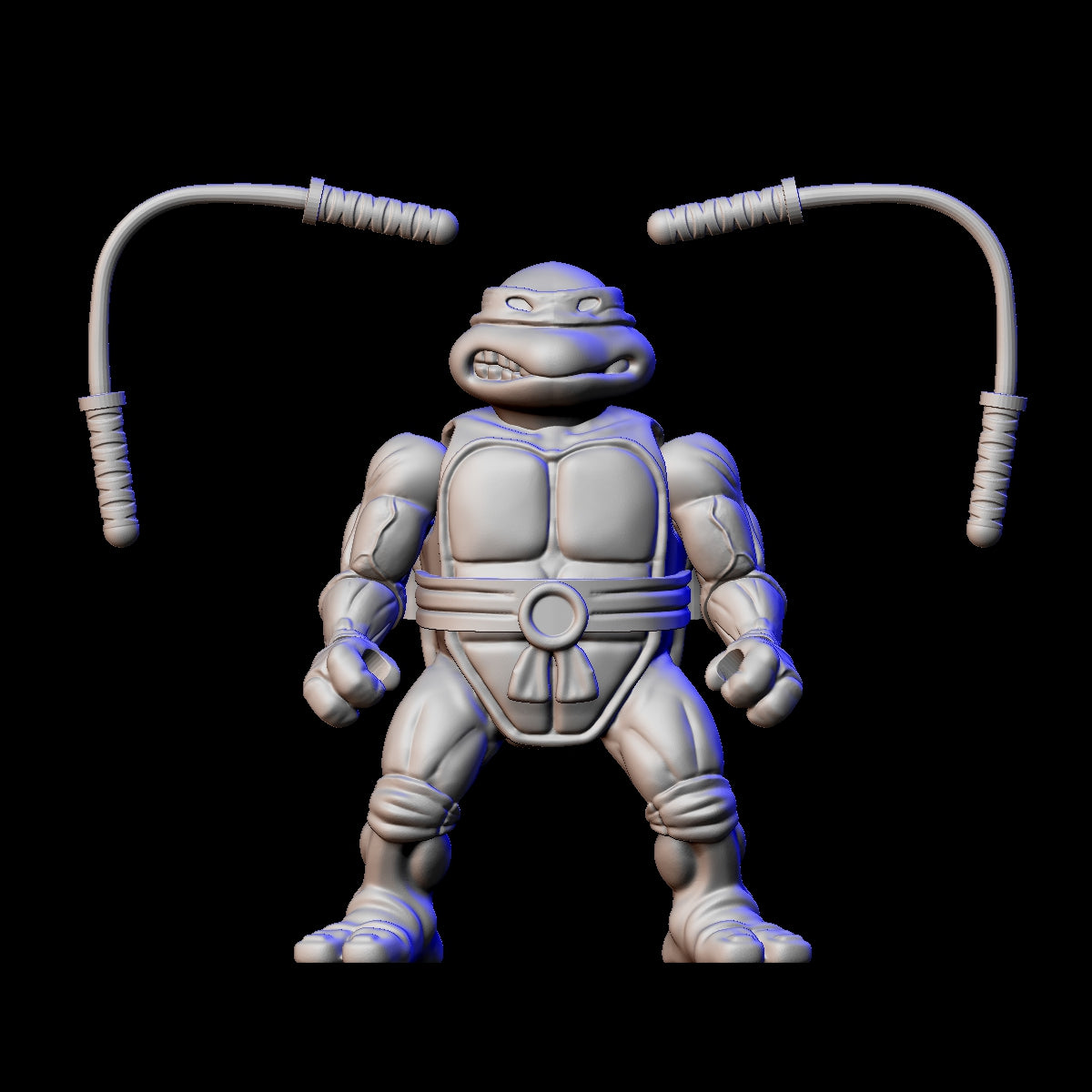 Turtle with nunchucks "BB" 3D printed figure