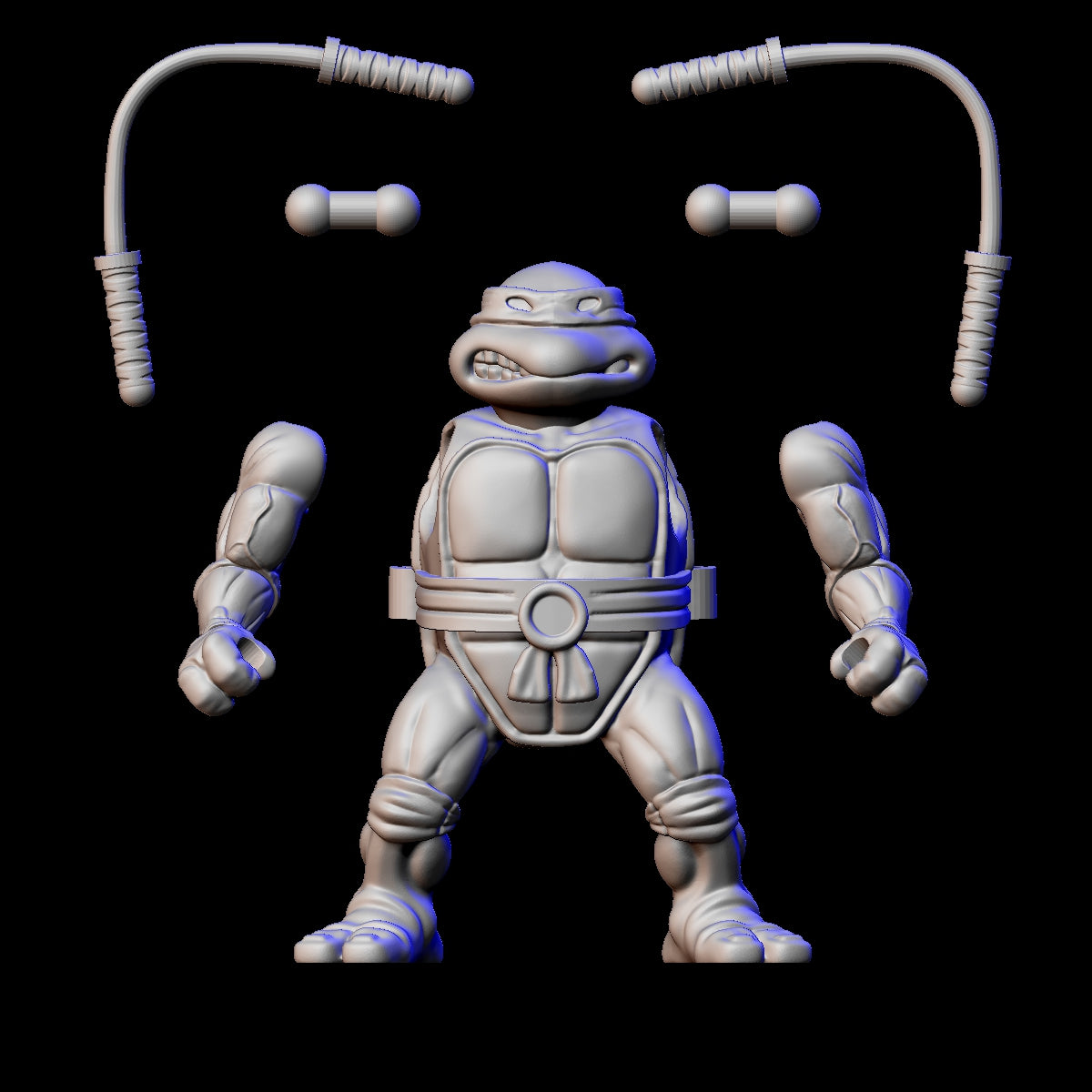 Turtle with nunchucks "BB" 3D model digital download