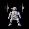 Turtle with sais "BB" 3D printed figure