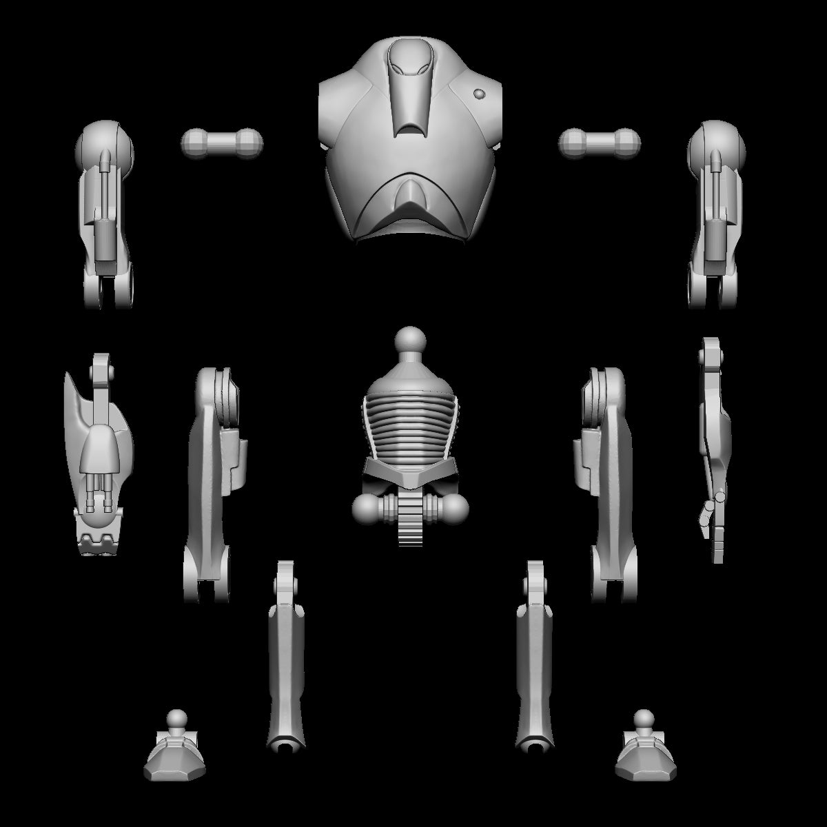 Super Battle Bot Articulated Figure Digital 3D files